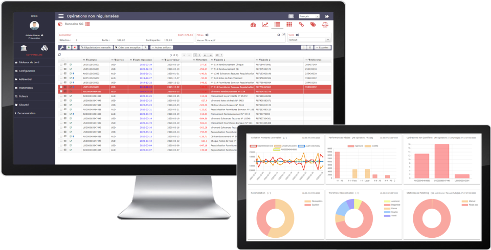 screenshot of XREC Reconciliation